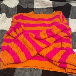 Striped Orange and Pink Women's Sweater